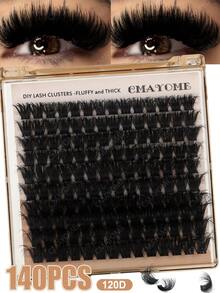 160/180/200pcs D-Curl Single Lash Extensions, Long-Lasting, Lightweight & Long, Suitable For Home DIY Beginners, Portable Travel Pack, Soft & Voluminous, Mixed Design, Enhances Eyes, Easy To Use, Perfect For Stage/Daily/Cosplay/Photography/DIY Eye Makeup - D - View 21