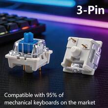 Mechanical Keyboard Switches Fidget Clicker Kit 30/50/100Pcs Shaft Include 10/20Pcs Keychain Ring For Gaming Keyboard Replacement Portable Stress Relief Decompression Fingertip Fidget - View 6