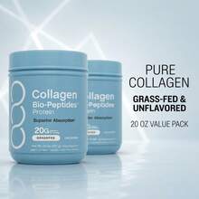 Comunvitam 2PCS-Collagen Bio Peptides Protein Powder, Grass Fed Hydrolyzed Collagen Peptides, Unflavored Collagen Supplement, 20g Protein Per Serving, Supports Skin Hair Nails Joint & Bone Health, Beauty Wellness Formula, Keto Friendly Paleo Friendly - 20*2OZ - View 1
