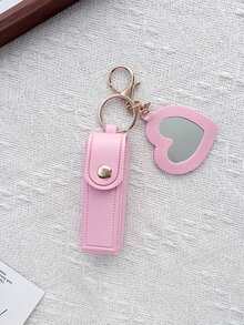 1/3PCS Portable Lipstick Lipstick Package Simple Love Mirror Lipstick Storage Set Keychain Pendant, Commuting Dating Double Lipstick Storage Keychain - Multicolor - View 52