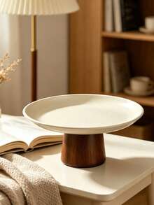 1pc Cream-Colored Wooden Base Decorative Tray, Space-Saving, Suitable For Home, Living Room, Dining Room, Kitchen, Bathroom, Home Decor Essential, Perfect For Wedding Season, Graduation Season, Can Hold Soap, Candles, Ideal Choice For Birthday Gift, Kitchen Accessory, Table Tray, Fruit Tray, Graduation Season Decoration - Cream - View 7