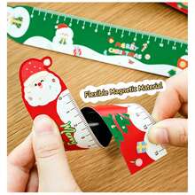 20/10PCS Cartoon Christmas Magnetic Bookmark Ruler 2-In-1 Magnetic Straight Ruler, Cute Santa Claus Snowman Gingerbread Man Book Page Clip, Portable Ruler For Primary And Secondary School Students Classroom Reading Drawing, Christmas Creative Stationery Exchange Small Gift - Christmas - View 3