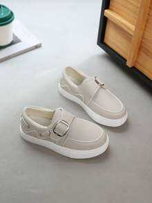 1 Pasang Sepatu Flat Anak Perempuan Bersol Lembut, Modis, Serbaguna, Anti Selip, Sepatu Sneaker untuk Aktivitas Luar Ruangan, Cocok untuk Anak Usia Sedang hingga Besar - Grey - View 5