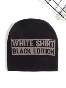 1pc Unisex Street Style Jacquard Knit Beanie Hat, Versatile Pullover Cap, Hip Hop Outdoor Skiing Knit Cold Weather Hat, Sports Cycling Camping Warm Windproof Woolen Hat - Stylish Knit Beanie - View 16