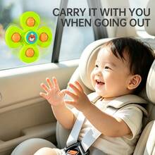 1 buah Mainan Putar dengan Perekat Hisap untuk Bayi & Balita, Cocok untuk Meja, Kereta Dorong, Ranjang Bayi, dan Berbagai Suasana, Mainan Sensorik Bayi, Hadiah untuk Acara Baby Shower dan Ulang Tahun - MultiWarna - View 11