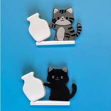 1/2/4个可爱猫咪推瓶子冰箱贴，卡通动物磁性贴纸，猫须收集瓶，猫须冰箱贴，磁性猫须装饰，可插花 - 貓咪推瓶子 - 查看 20