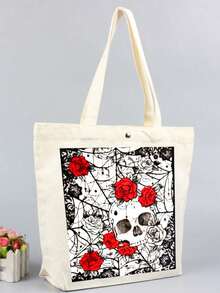 Halloween Large Tote Bag With Inner Pocket, Reusable Shoulder Bag, Travel Bag, Shopping Gift - Multi-color - View 9