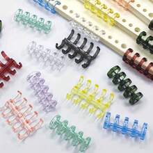 2/10/20/30pcs Loose Leaf Binder Rings, Random Color 5-Hole Plastic Binding Strips, Loose Leaf Binder, Plastic Coil, Detachable Loose Leaf Refill, Easy-Open Page Fastener, Suitable For Organizing Loose Leaf Paper And Office Supplies Loose Leaf Notebook - Book Clasp - View 2