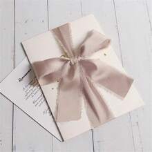 1 Roll Silk Satin Frayed Edge Ribbon For Crafts, Wedding Invitation Decoration, Gift Wrapping 1.5inch X 4.5m - View 2