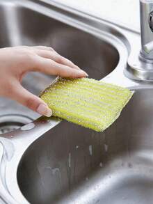 16pcs Cleaning Sponges, Dishwashing Sponges, Striped Steel Wool Scrubbers, Suitable For Kitchen Utensils, Frying Pans, Pots, Stovetops, Microwave Cleaning - Multicolor - View 6