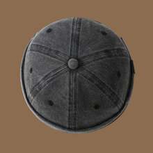 1pc Skull Logo Hat, Washed Distressed Brimless Skull Cap, Solid Color, Suitable For Parties And Outings, Unisex, All Season - A - View 4