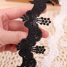 1/5"復古刺繡蝴蝶蕾絲飾邊，花卉蕾絲緞帶附扇形流蘇邊，縫製裝飾蕾絲，適用於婚紗、新娘面紗、內衣、裙子、衣物、DIY手工、服飾包邊與居家裝飾 - 多色G - 查看 6