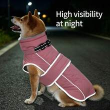Warm Dog Winter Jacket, Collar With Built-In D-Ring, Reflective High Neck Fleece Vest, Adjustable Cold Weather Snow Jacket, Suitable For Small And Medium-Sized Dogs To Wear - Watermelon Pink - View 5
