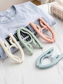 10/8/6/5/3/1pc Portable Foldable Clothes Hanger Without Clips, Folding Drying Rack, Anti-Slip Design, Suitable For Retail Stores And Cruise Ships, Random Color - View 1