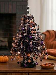 1 Set Halloween DIY Beaded Tree Handmade Kit, Purple Black Orange Desktop Ornament, Includes Pumpkin And Ghost Pendants, Handmade Style Seasonal Home Decor, Suitable For Party Display, Craft Projects, Holiday Tabletop Decoration, Creative Handmade Gift - Holiday DIY Ornament - View 7