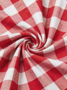 1pc Vintage Red & White Plaid Ruffle Edge Christmas Tablecloth, Cabinet/Coffee Table/TV Dust Cover, Suitable For Holiday Celebrations, Home Dining, Themed Parties, Photography Backdrop, Daily Decoration - Red - View 8