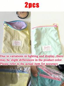 4/2/1pc Mini Portable Multi-Function Makeup Bag, Soft Small Capacity Solid Color Storage Pouch For Cosmetics Skincare Phone Daily Essentials, Travel Bag For Home Bathroom Beach Vacation Gift - Multicolor - View 20