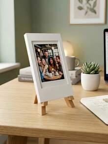 White Mini Instant Photo Frame, Easel-Style Photo Display Stand, Reusable Desktop Photo Decor, Versatile Desktop Decoration For Multiple Occasions, Ideal Gift For Friends, Classmates And Family, Perfect Gift For Birthday, Anniversary And Holiday - Multicolor - View 9