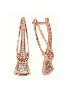 1 Pair Classic Cubic Zirconia Teardrop Earrings, Suitable For Women, Can Be Worn For Weddings, Engagements, Valentine's Day And Other Occasions, An Ideal Gift Choice - 2# - View 2