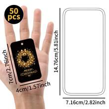 50pcs Merry Christmas Gift Tags With Jute Rope, Black And Gold Holiday Design, Featuring Reindeer, Christmas Tree And Wreath Patterns, Suitable For Gift Wrapping, Gift Bags And Party Favor Decoration - Multicolor - View 3