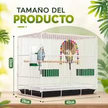 Jaula para Pericos y Canarios con Nido, Jaula para Pájaros Pequeños con Espacio para Perchar, Jugar, Descansar y Anidar, Ideal para Casa, Patio, Terraza y Jardín, Diseño Ventilado y , Estructura Resistente, Fácil de Limpiar y Práctica para Mascotas - L - Ver 2