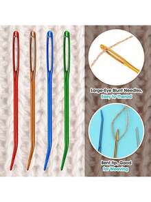 EDCUEBE7 Large Eye Curved Tip Needle, Sweater Sewing Needle, Yarn Knitting Needle, Knitting Tool Set - Large-eye Needle - View 5