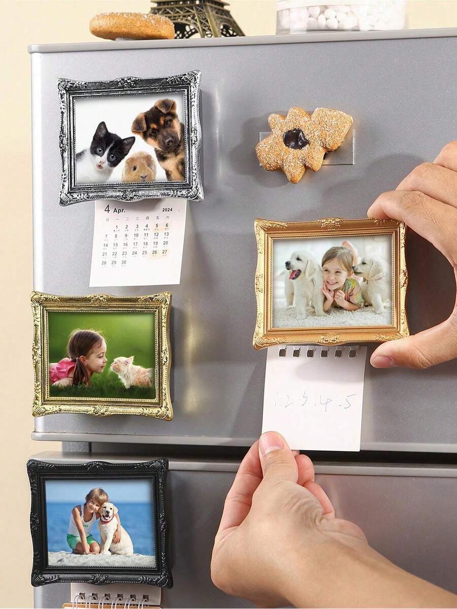 1pc Customized Photo Frame Refrigerator Magnet, Personalized Creative Mini Photo Frame Magnet, Suitable For Refrigerator, Wedding Anniversary Birthday Gift, Home Kitchen Decor