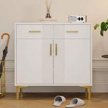 Sideboard White With Storage With Drawers With Doors Made Of Wood For Dining Room And Living Room - White - View 3