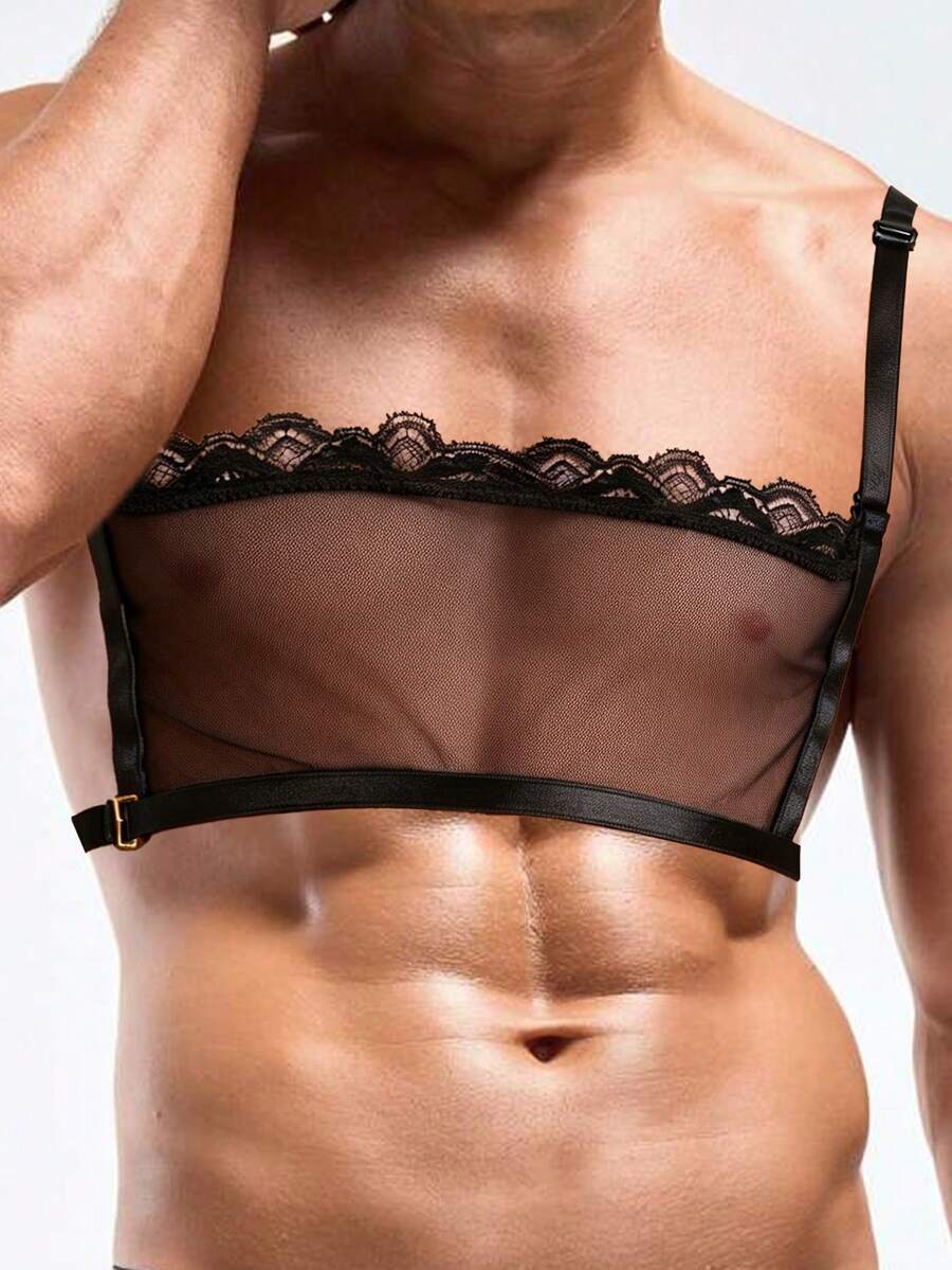 1pc Men's Sexy Lingerie Accessory Cosplay Prop Body Decoration Waist Belt Sexy Ornament - Black - View 1