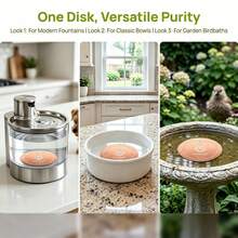 2pcs Copper Pet Water Filter Bowls, 3-Point Support Design, Made Of 99.9% Pure Copper. Suitable For Various Pets Including Dogs, Cats, Cows And Chickens. Reusable, Physical Filtration Method, Very Convenient To Use. - 2-pack [Style 1] - View 4
