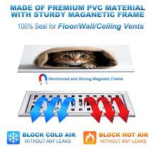 4PCS 2D Flat Magnetic Vent Covers, (Cat) Cute Peeking Pattern, 5.5*12IN, Suitable For Floor, Wall, Ceiling Vents, Home Decor - Coffee Brown - View 4