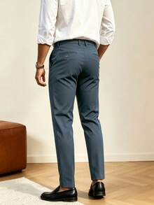 Men's Business Formal Trousers, Suitable For All Seasons, Machine Washable, Straight Leg Style, Suitable For Holidays, Daily Wear, Commuting, Events, Weddings And Other Occasions - Light Grey - View 3