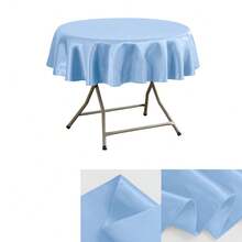 1PC Indoor/Outdoor Round Tablecloth, Warm Atmosphere, Pure White Round Tablecloth, Study Desk Decoration, Living Room Dining Table Arrangement, Suitable For Daily Family Meals, Weekend Breakfast - Multicolor - View 13