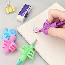 2pcs/4pcs Random Color Pencil Grips, Silicone Pen Sleeves For Learning And Practice, Corrective Grip Aid - Multi-color - View 2