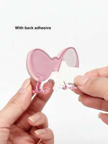 1pc Bow-Shaped No-Drill Toothbrush Holder, Multi-Functional Home Storage Rack - Pink - View 5