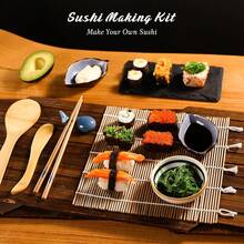 Bamboo Rice Tool Set, Sushi Making Kit, DIY Bamboo Sushi Rolling Mat Set For Home Use, Kimbap Making, Includes Utensils And Storage - View 6