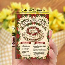 20pcs Retro Christmas Baking Recipe Cards, Festive Christmas Dessert Baking Guide Cards With Ingredients & Procedure, Holiday Food Theme Recipe Reference Cards, Xmas Gifts For Home Bakers - A - View 2