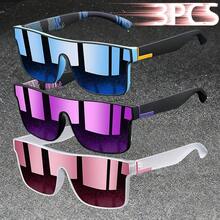 3PCS Fashion Vintage Square Sports Glasses Flat Frame Street For Unisex Eyewear For Choice For Outdoor Vacation And Daily Clothing Matching - 3PCSF766 - View 13