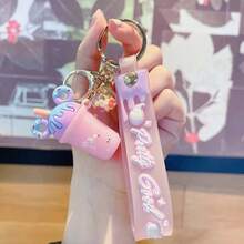 Personalized Creative Ice Cream Shape Keychians For Women Cute Car Bag Keychain Decorate Women Accessories Jewelry - Multicolor - View 10