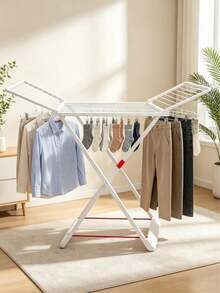 1‑Piece Clothes Drying Rack, Wide Drying Platform, Stable Cross‑Shaped Support Frame, Suitable For Both Indoor And Outdoor Use, Space‑Saving For Storage. - A - View 5