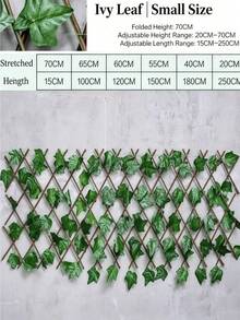 Limited Time Discount Retractable Faux Greenery Hedge Fence, Artificial Ivy Grape Maple Leaf Expandable Wooden Trellis Privacy Shield For Balcony Railing Outdoor Fence Garden Terrace Wall Decoration - Fence - View 8