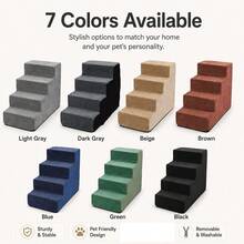 1pc Right Angle Pet Stairs, 3/4/5 Steps High Elasticity Sponge Climbing Ladder Suitable For Elderly And Disabled Pets To Get On Sofa And Bed, Non-Slip And Removable Washable - Multicolor - View 4