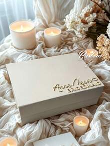 Personalized Groomsman Gift Box, Customized Magnetic Gift Box, Customized Wedding Gift Bag, Groomsman Invitation Box, Empty Wedding Gift Box, Suitable For Bridesmaid Gifts, Wedding Party - Multicolor - View 1