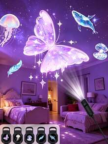 3 Sets USB Starry Sky Projector Lights, 30pcs Interchangeable Slide Galaxy Planet Projector, 360° Flexible Neck Night Light, Car Bedroom Decor Space Projector Lamp, Kids Gift - Projector Light - View 2