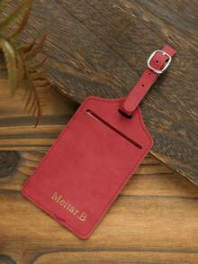 1pc Customized Embossed Name Luggage Tag, Suitable For Suitcase, Customized Gold Letter Combination Textured Suede Luggage Tag With Privacy Name Card, Personalized Travel Bag Backpack Label, Wedding Place Card, Gift Tag, Travel Accessories, Handmade, Fashionable Travel Gift, Bridesmaid Gift, Gift For Friends, Travel Essential - Multicolor - View 22