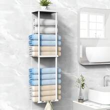 Bathroom Wall-Mounted Storage Rack, Space-Saving Wall-Mounted Organizer Unit For Bathroom Accessories, Quickly Organize Toiletries - Multicolor - View 11