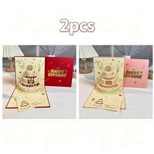 2026 New 3D Birthday Card, Perfect Gift For Friends. 3D Colorful Birthday Greeting Card With Cake Candle Design, Minimalist Birthday Card. Creative High-End Folding Sensory Birthday Party Gift - View 16