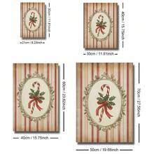 1pc Framed/Unframed Retro Candy Cane Christmas Holiday Canvas Poster Vintage Striped Traditional Xmas Festival Wall Art Print Kitchen Farmhouse Decor Painting For Apartment,Living Room,Bedroom,Modern Home Decoration - A - View 8