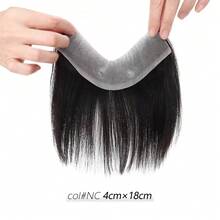 Kercsityn Human Hair Bangs For Men Toupee Hairpieces Designed For Restoring Receding Hairlines Featuring A Basic Straight Style - Multicolor - View 5