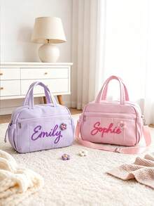 1pc Personalized Girls Ballet Dance Bag, Custom Crossbody Tote, Lightweight Easy Clean, Teen Preschool Dance Gift, Cute Summer Travel Daily Accessory, Back To School - Multicolor - View 1